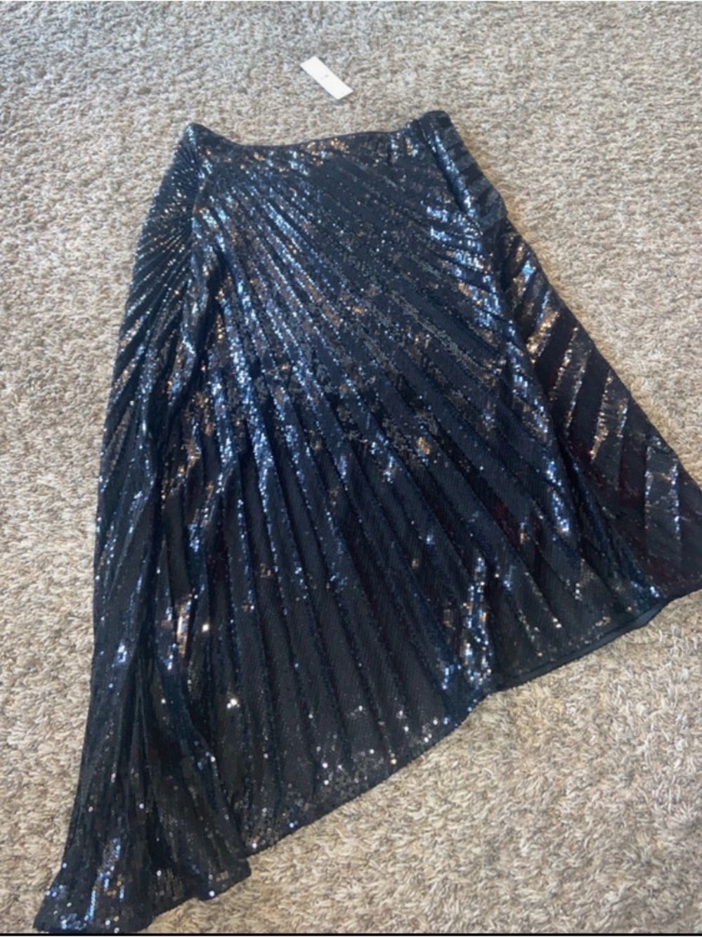 White House Black Market Black Sequin Midi Skirt